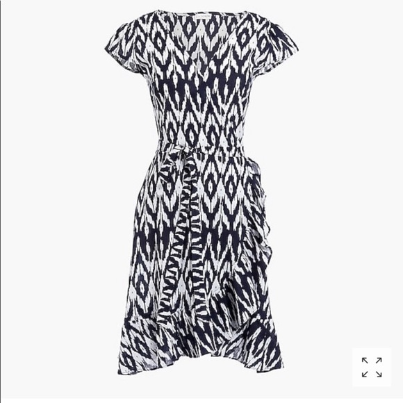 J. By J. CREW Ikat Print Wrap Fit n Flare Dress - Picture 2 of 4